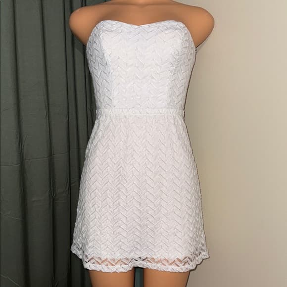 Charlotte Russe White Strapless Dress - Thumbnail 6