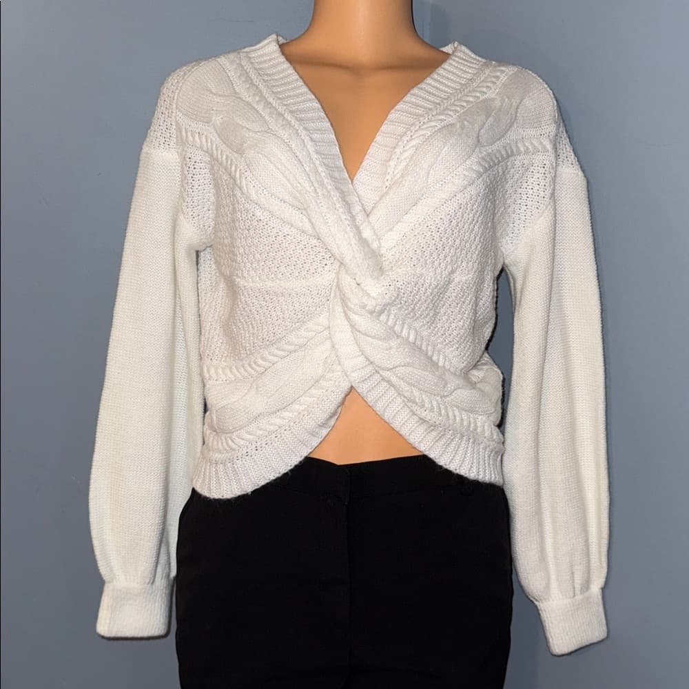Almost Famous Twisted Cable-Knit Sweater - Size Small - Thumbnail 4