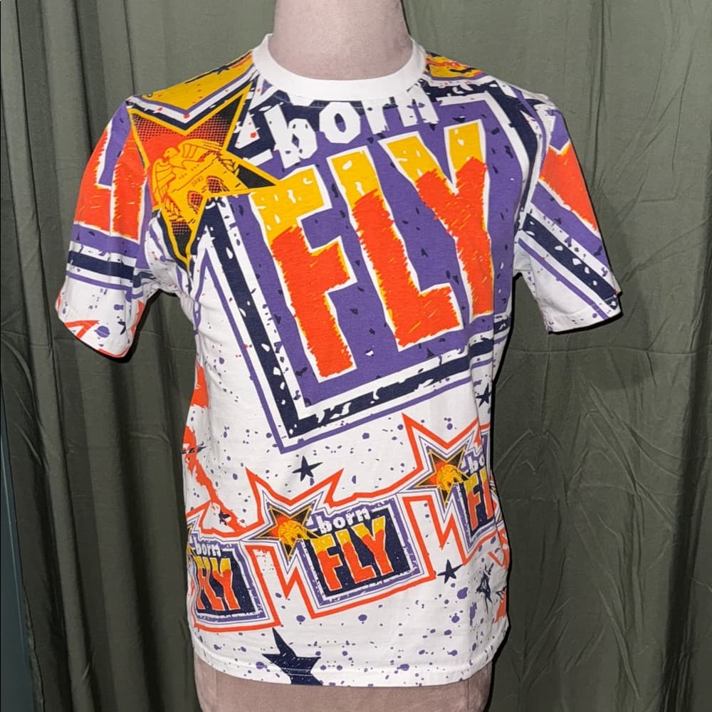Graphic Tee - White, Orange, Purple - Thumbnail 2