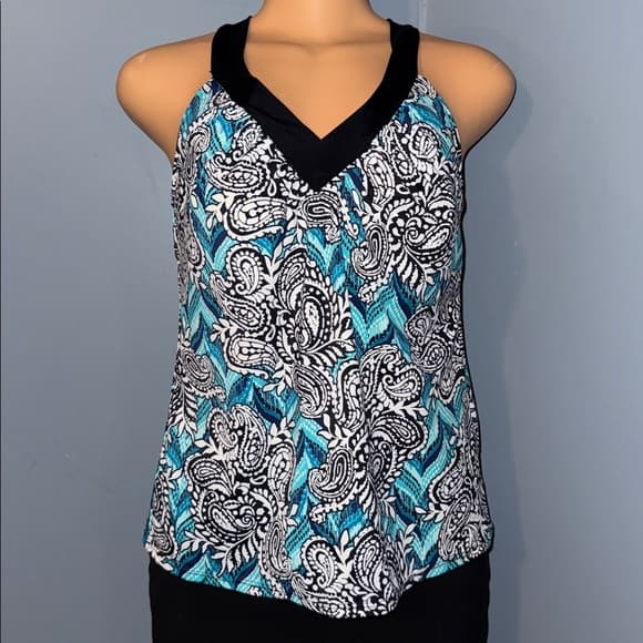 Patterned Swimwear Tank Top - Size 12 - Thumbnail 6