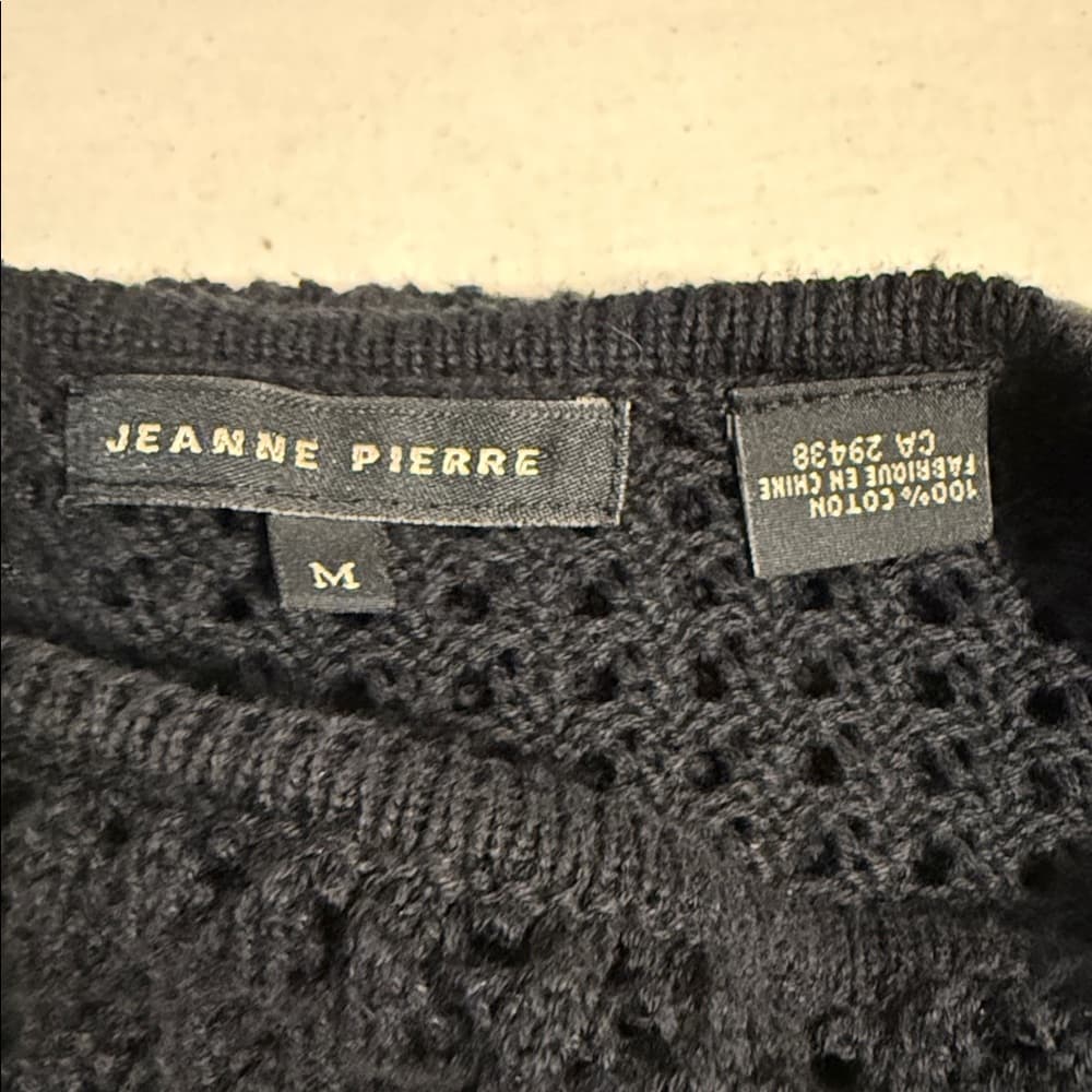 Jeanne Pierre black crocheted sweater - Thumbnail 2