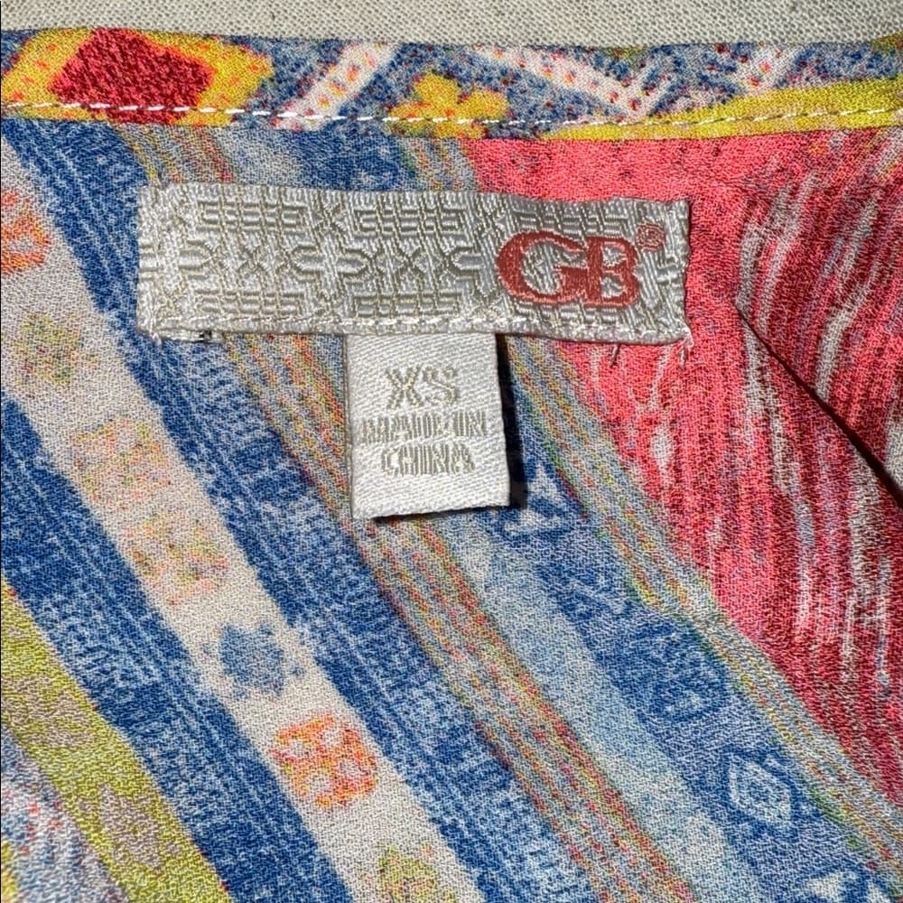GB Colorful Patterned Blouse - Size XS - Thumbnail 5