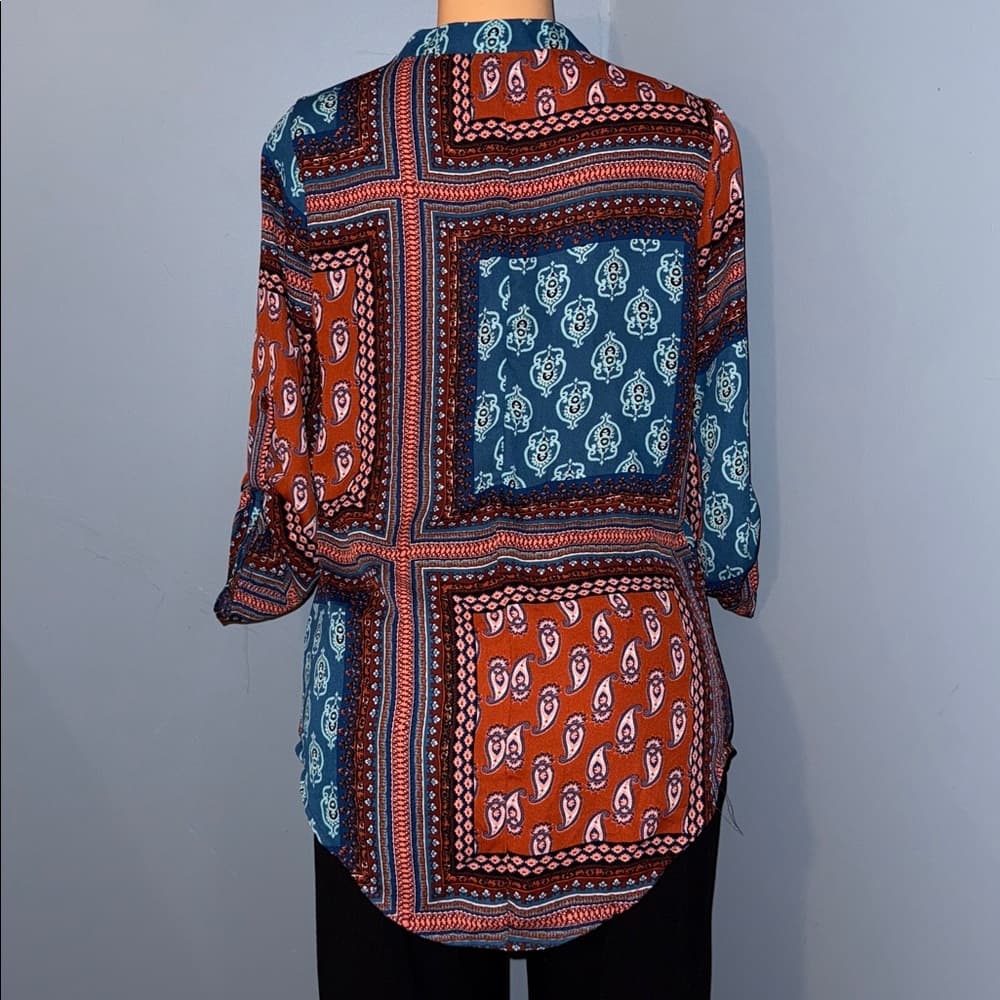 Boho Patchwork Blouse, Size small - Thumbnail 2