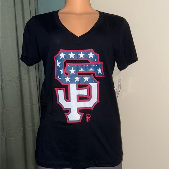 Genuine Merchandise Black Tee with Patriotic Logo - Thumbnail 4