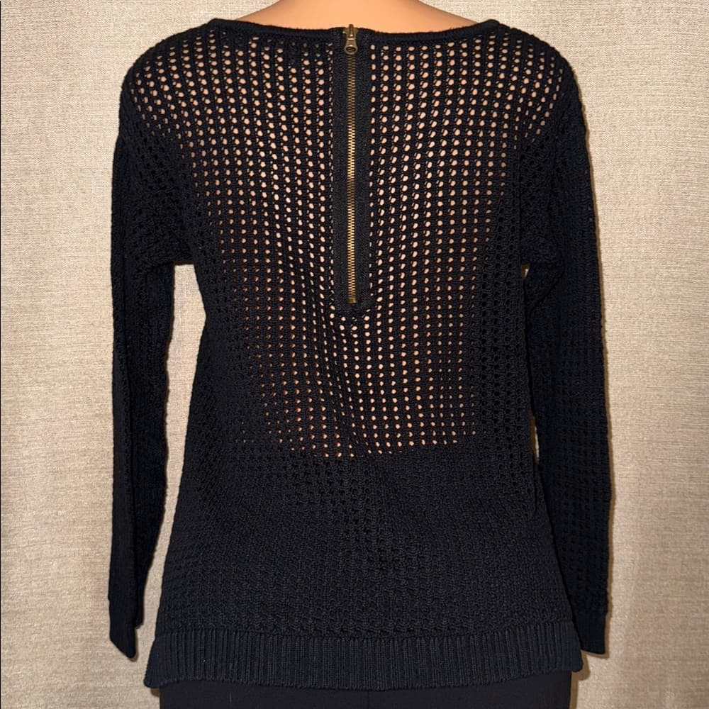 Jeanne Pierre black crocheted sweater