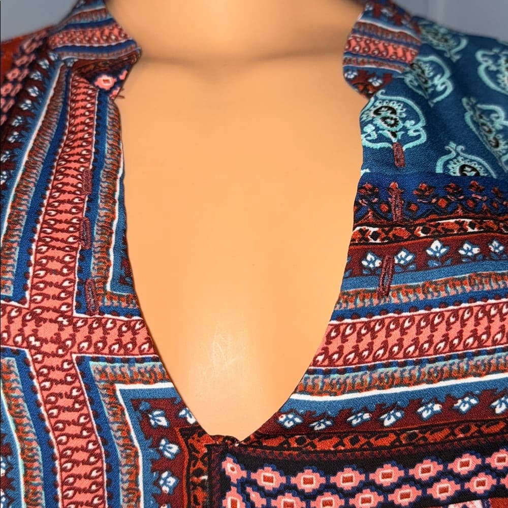 Boho Patchwork Blouse, Size small - Thumbnail 3