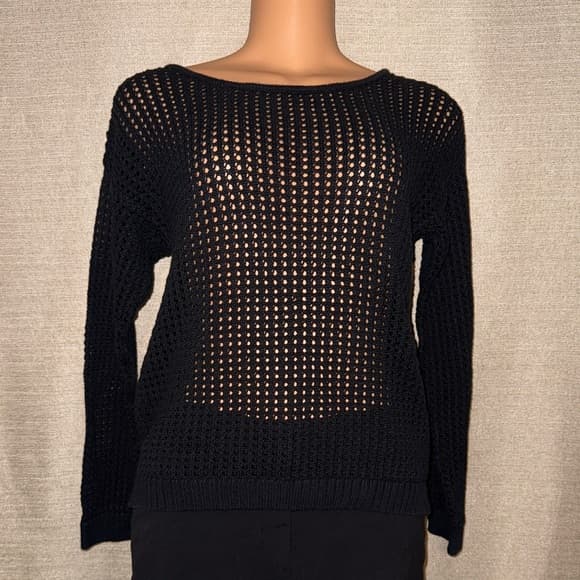 Jeanne Pierre black crocheted sweater - Thumbnail 4