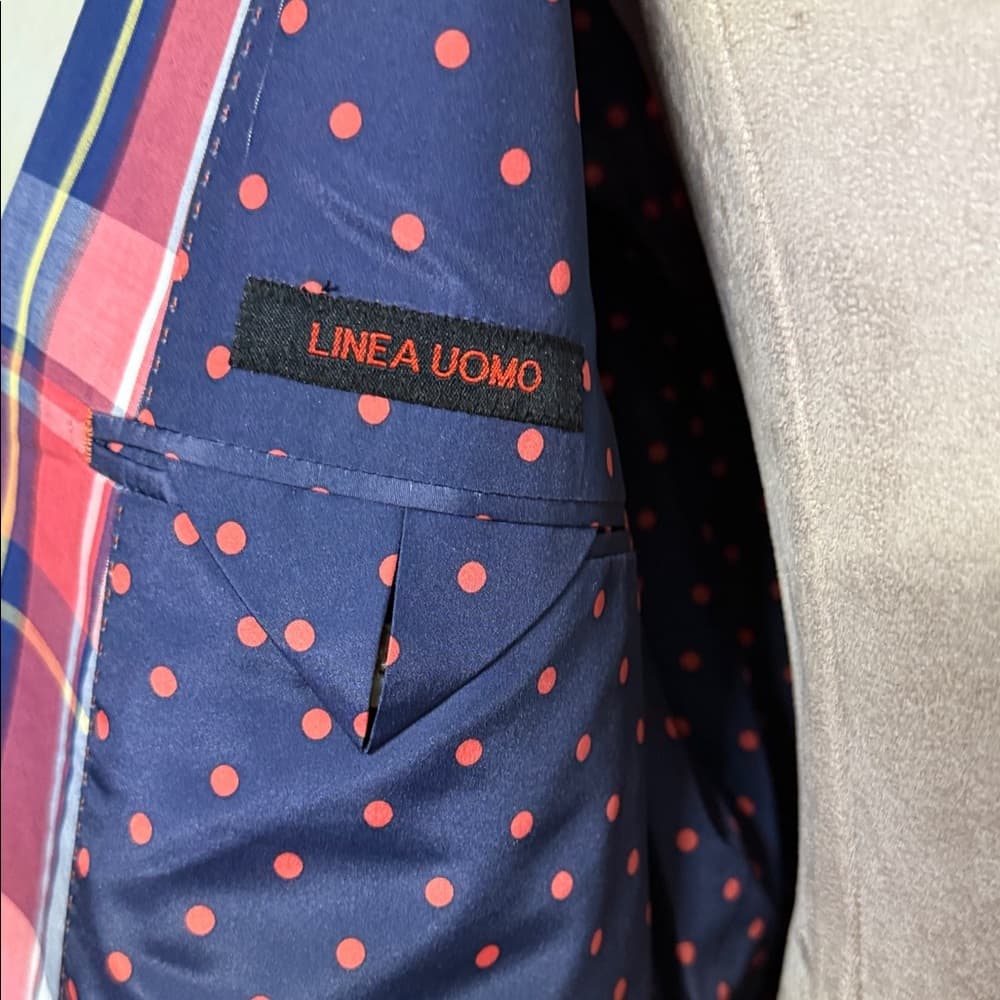 Men's Plaid Blazer - Red, Blue, White - Thumbnail 12