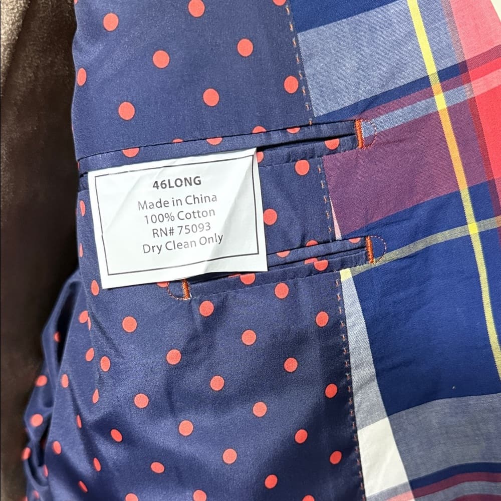 Men's Plaid Blazer - Red, Blue, White - Thumbnail 11