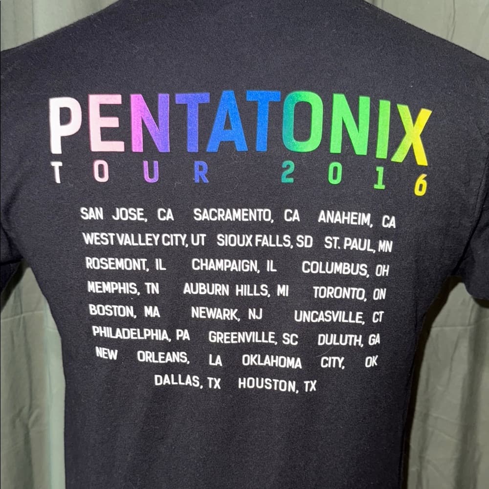 Tultex Black Pentatonix Tour 2016 Tee - Thumbnail 2