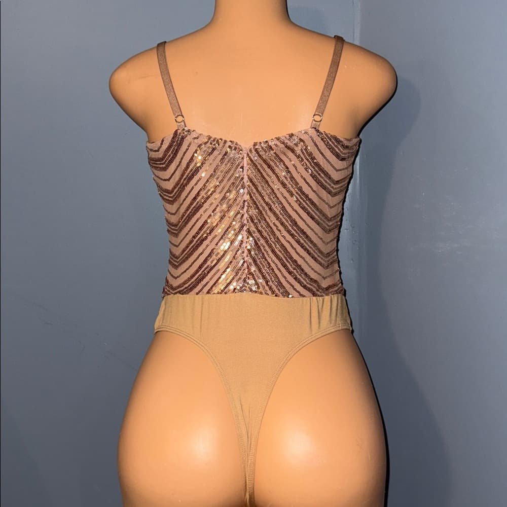 Fashion Nova Sequined One-Piece Bodysuit - Size Medium - Thumbnail 2