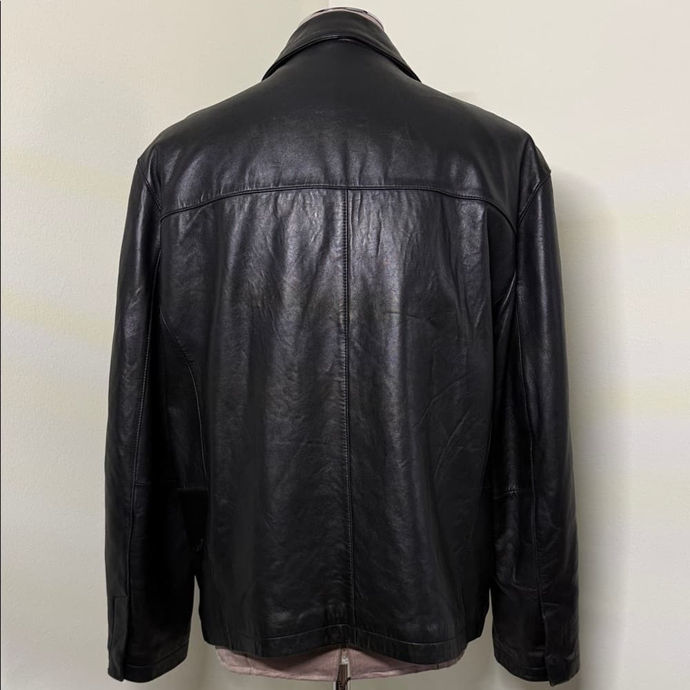 Alfani Buttery Soft Black Leather Jacket - Size Large - Thumbnail 5