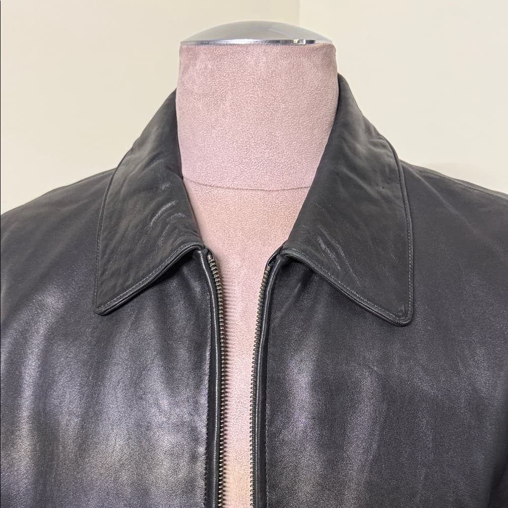 Alfani Buttery Soft Black Leather Jacket - Size Large - Thumbnail 4