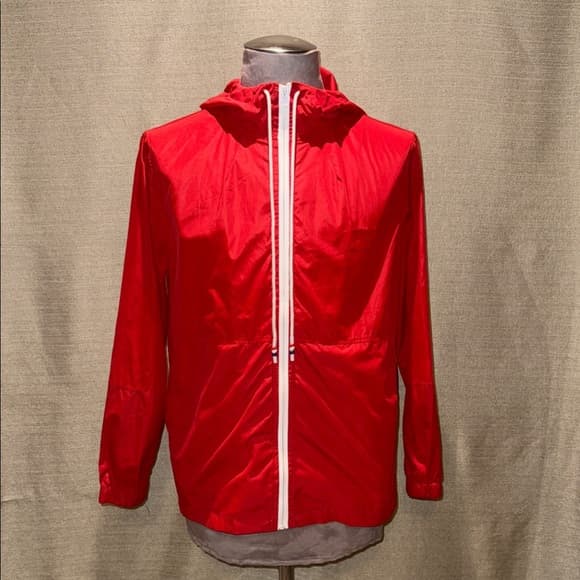 Vibrant Red Windbreaker for Men - Thumbnail 7