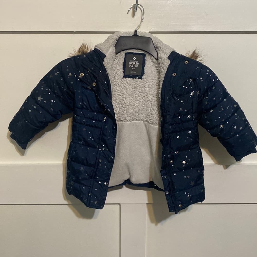 Blue and silver stars puffer jacket - Thumbnail 8