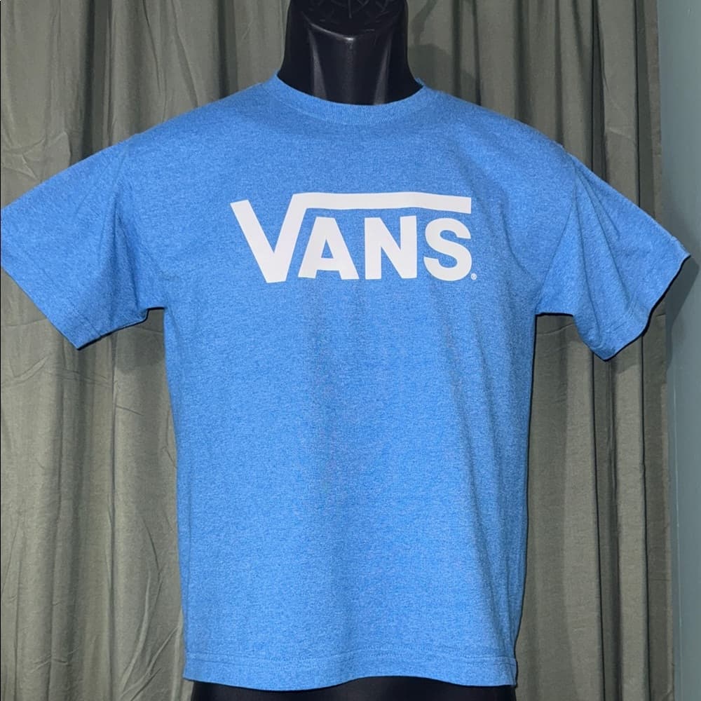 Vans Classic Blue Tee with White Logo - Thumbnail 2