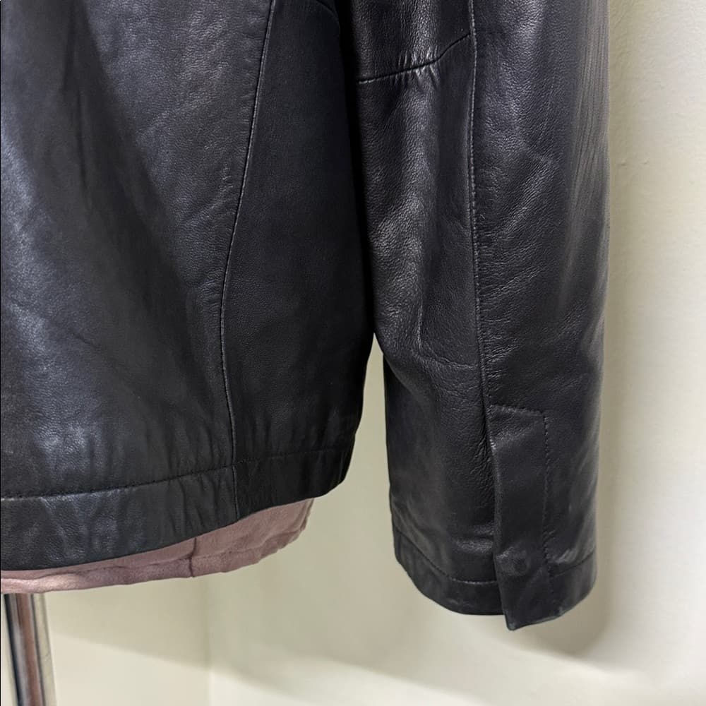 Alfani Buttery Soft Black Leather Jacket - Size Large - Thumbnail 7