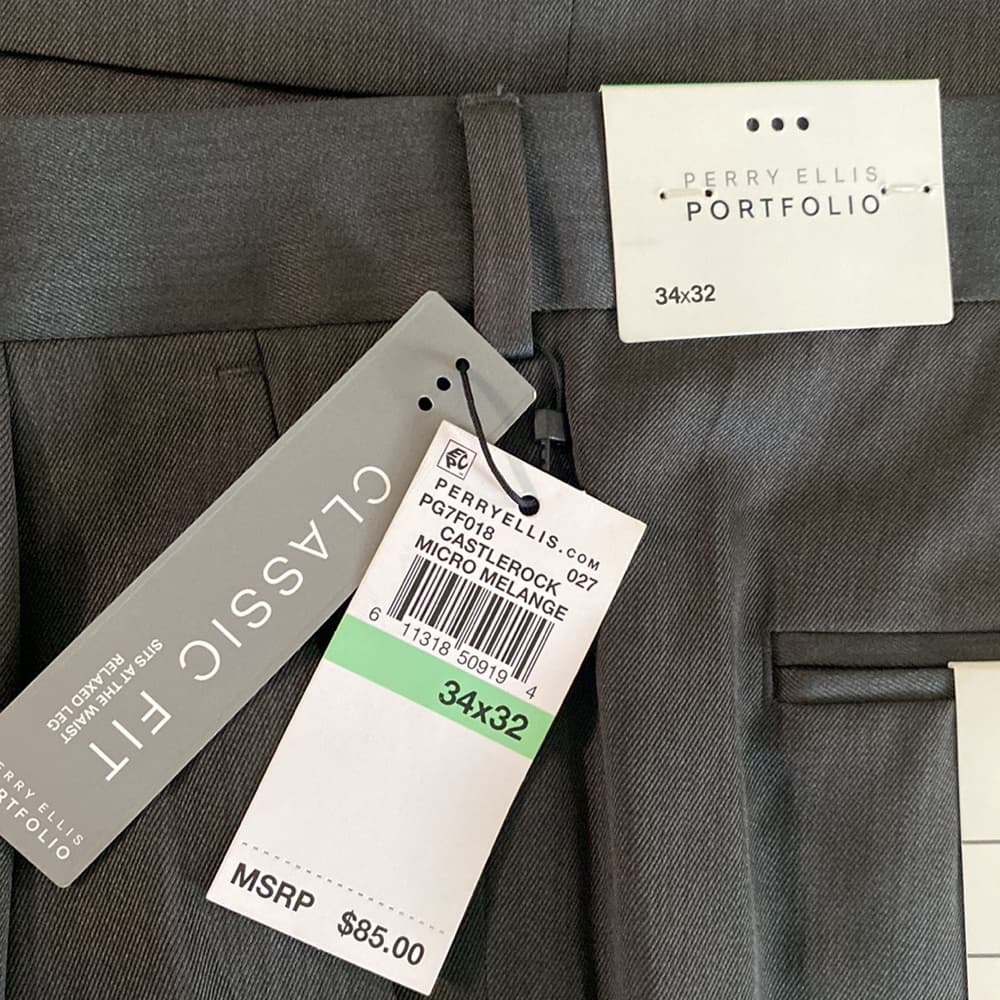 34 x 32 Perry Ellis Portfolio NWT dress slacks - Thumbnail 2