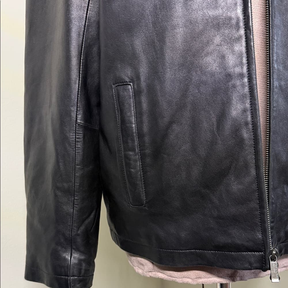 Alfani Buttery Soft Black Leather Jacket - Size Large - Thumbnail 3