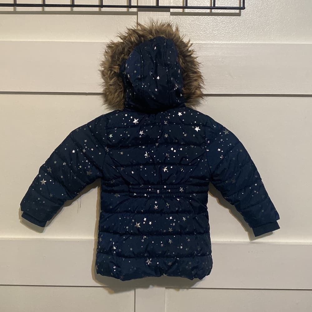 Blue and silver stars puffer jacket - Thumbnail 3