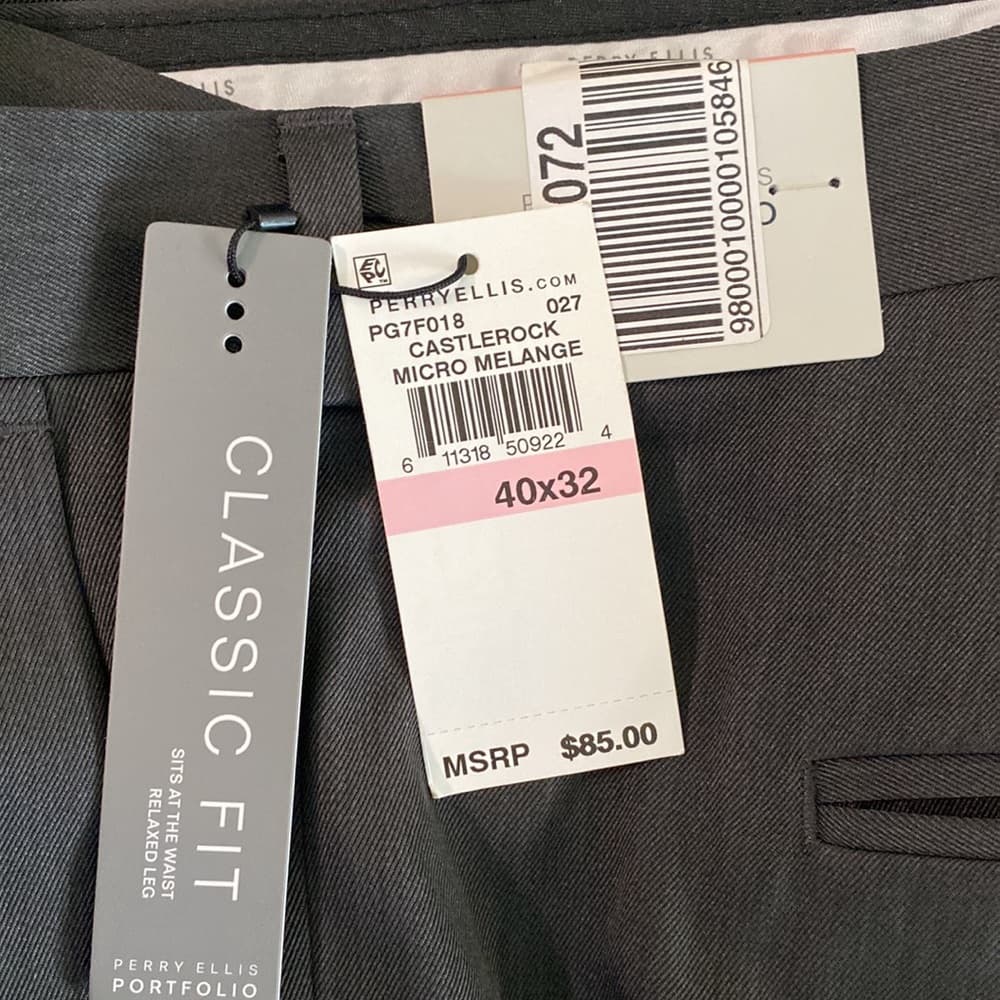 40 x 32 Perry Ellis Portfolio NWT dress slacks - Thumbnail 2