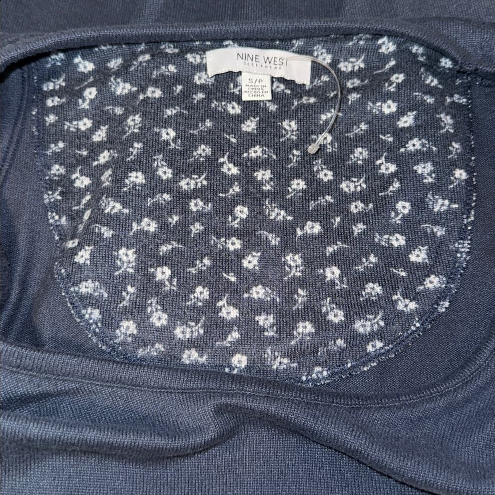 Nine West Navy Sleepwear Tank Top - Size Small Petite - Thumbnail 4
