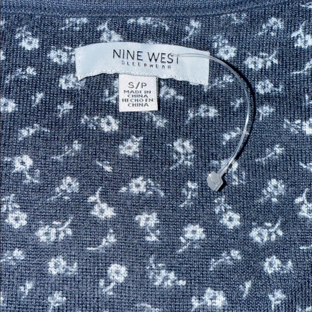 Nine West Navy Sleepwear Tank Top - Size Small Petite - Thumbnail 2