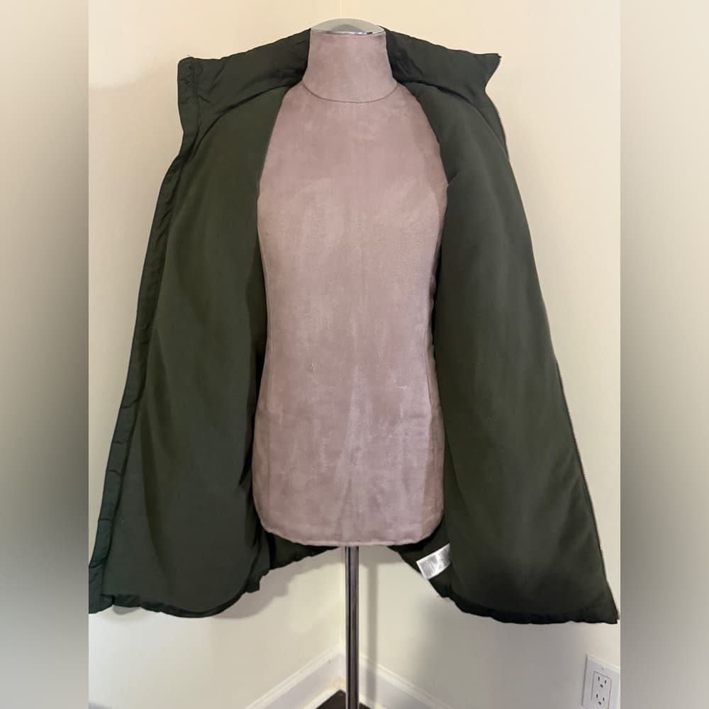 Old Navy Women's Dark Green Puffer Coat with Fur Trim - Thumbnail 9