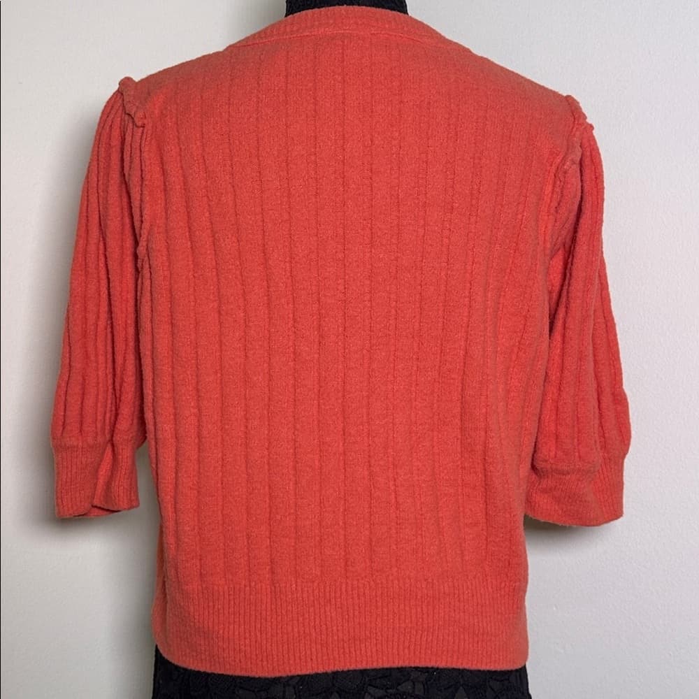 Free People Coral Button-Up Sweater