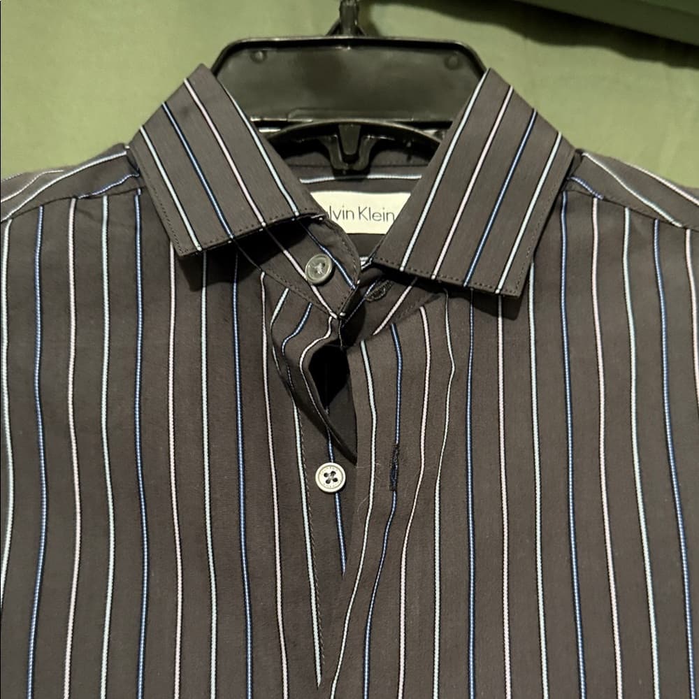 Calvin Klein Navy Striped Dress Shirt