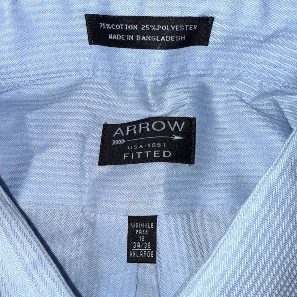 Arrow Men's Sky Blue Dress Shirt - Thumbnail 2