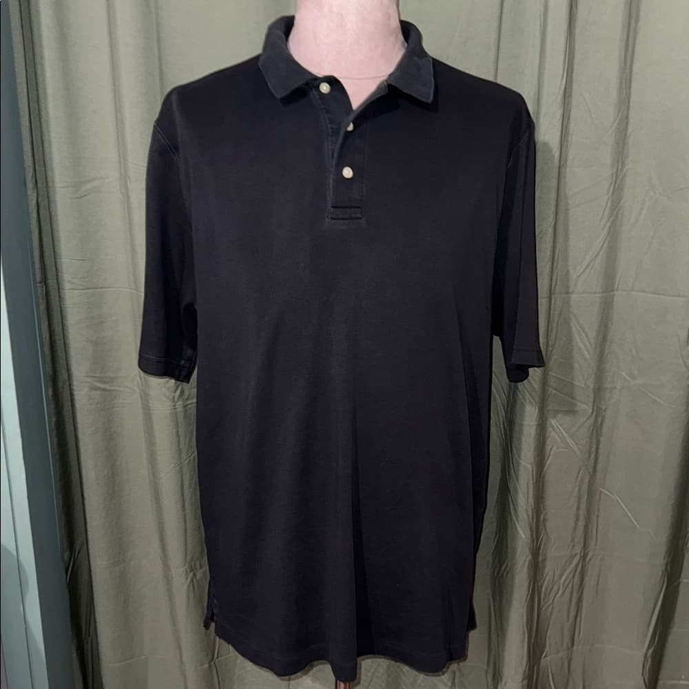 Lands' End Men's Dark Polo Shirt - Thumbnail 2