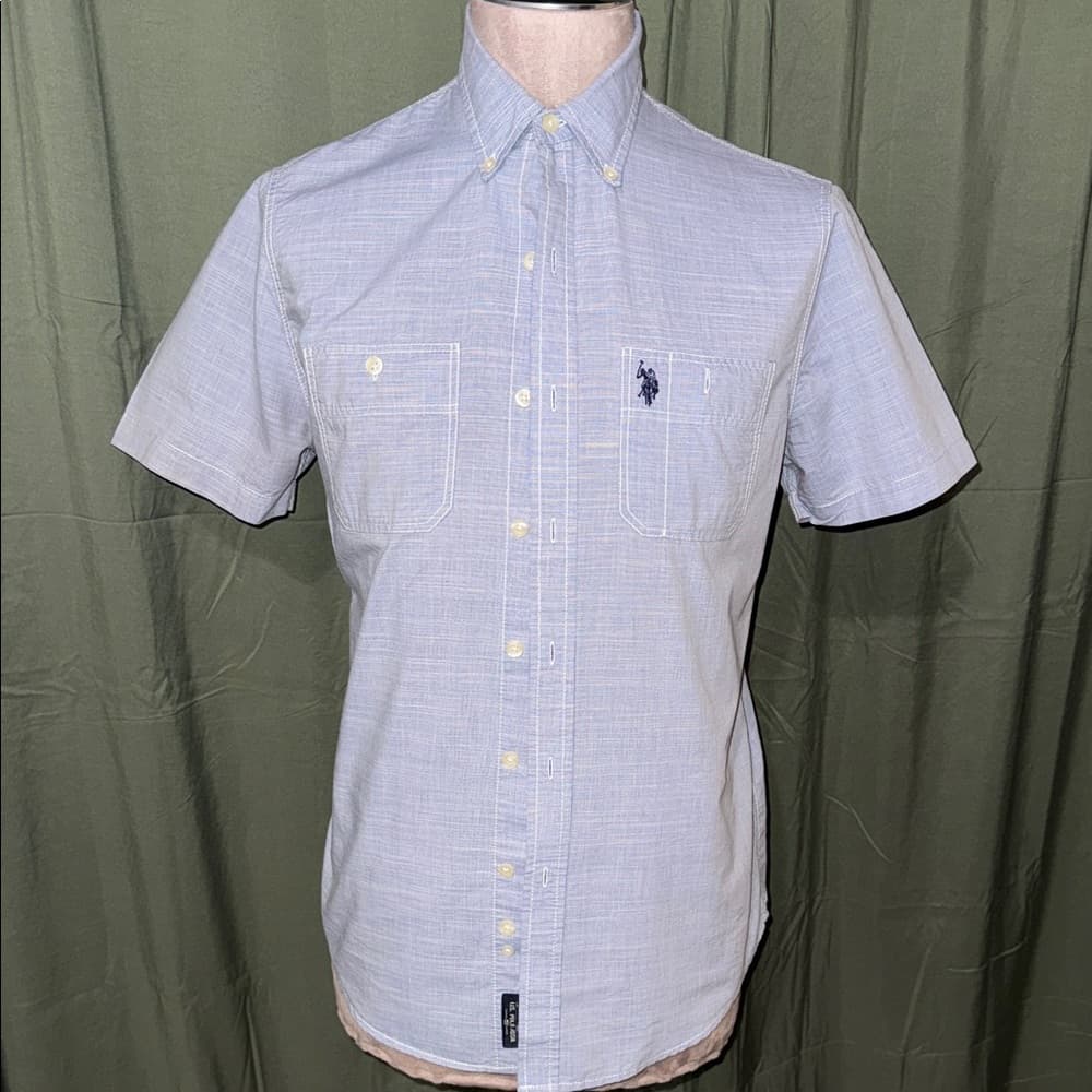 U.S. Polo Assn. Light Blue Casual Button-Down Shirt - Thumbnail 4