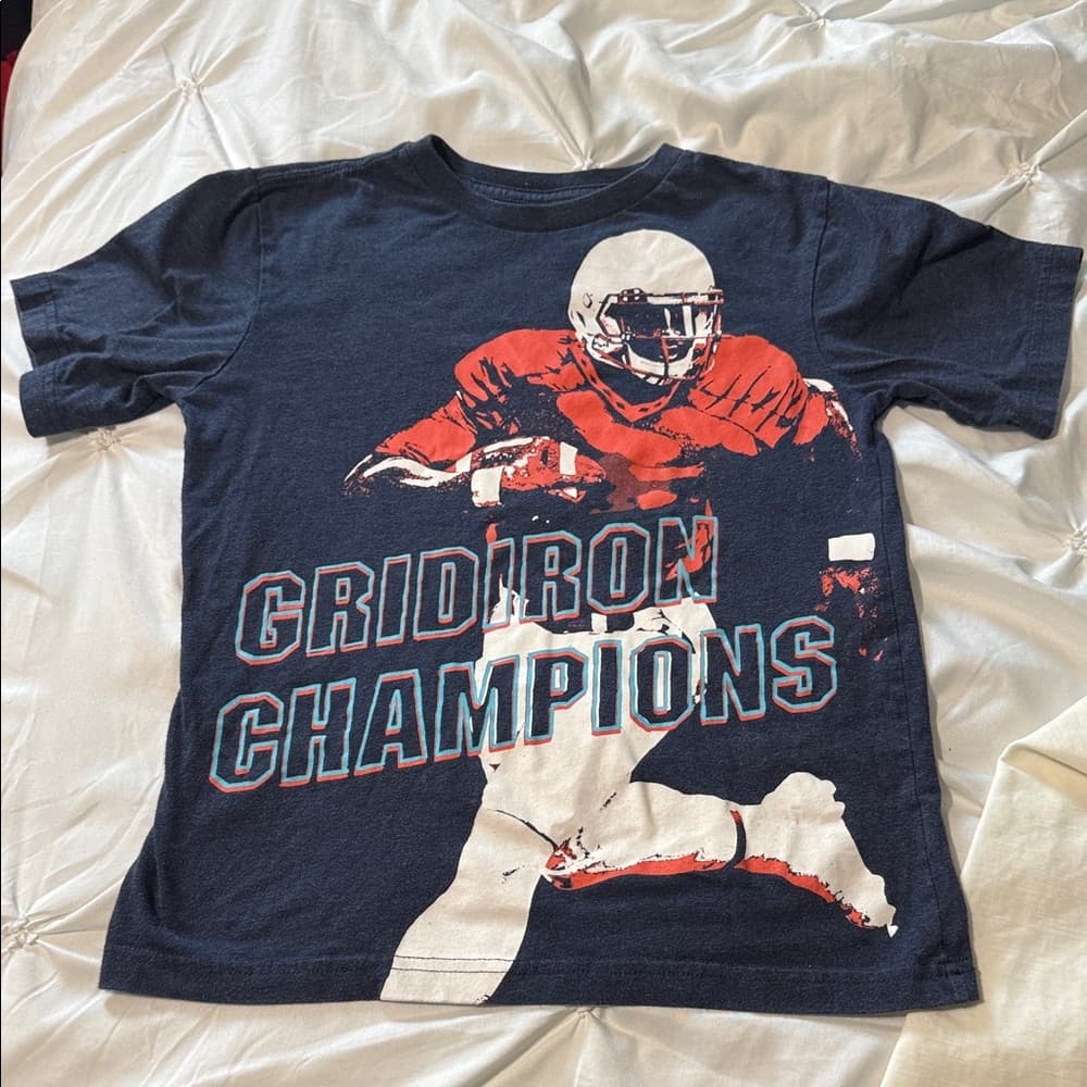 Place Kids Football Graphic Tee - Navy and Red - Thumbnail 2