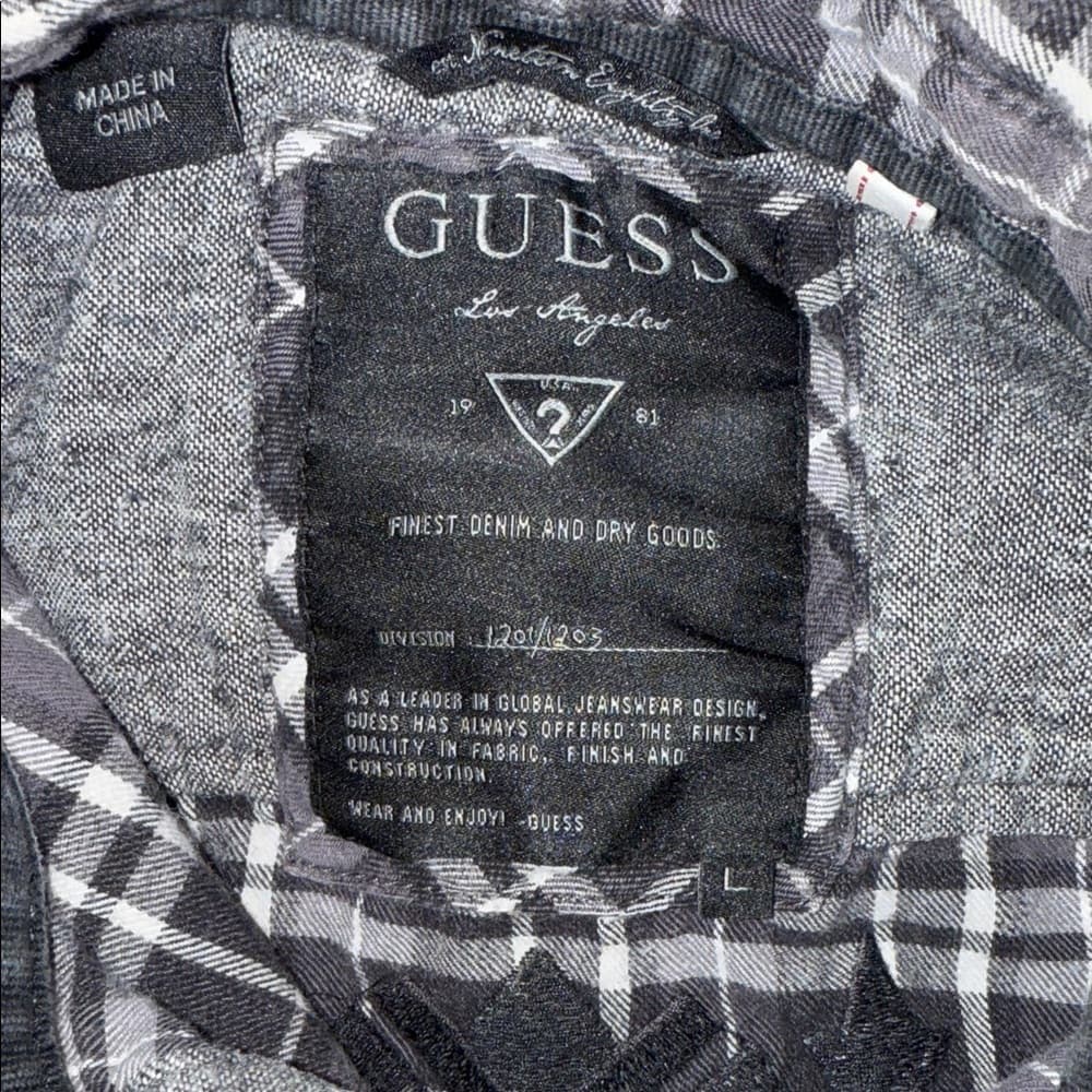 Guess Black and White Plaid Button-Down Shirt - Thumbnail 5