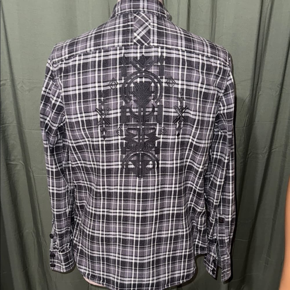 Guess Black and White Plaid Button-Down Shirt - Thumbnail 4