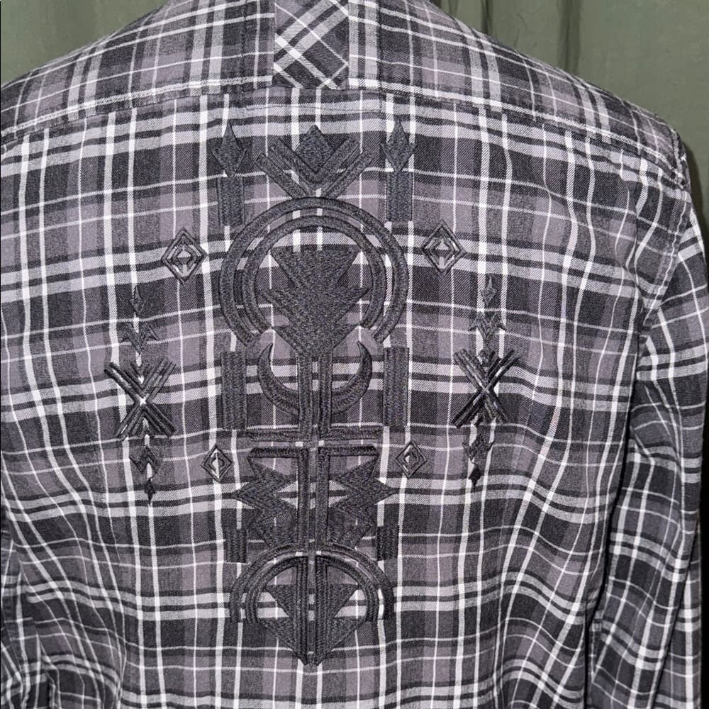 Guess Black and White Plaid Button-Down Shirt - Thumbnail 3