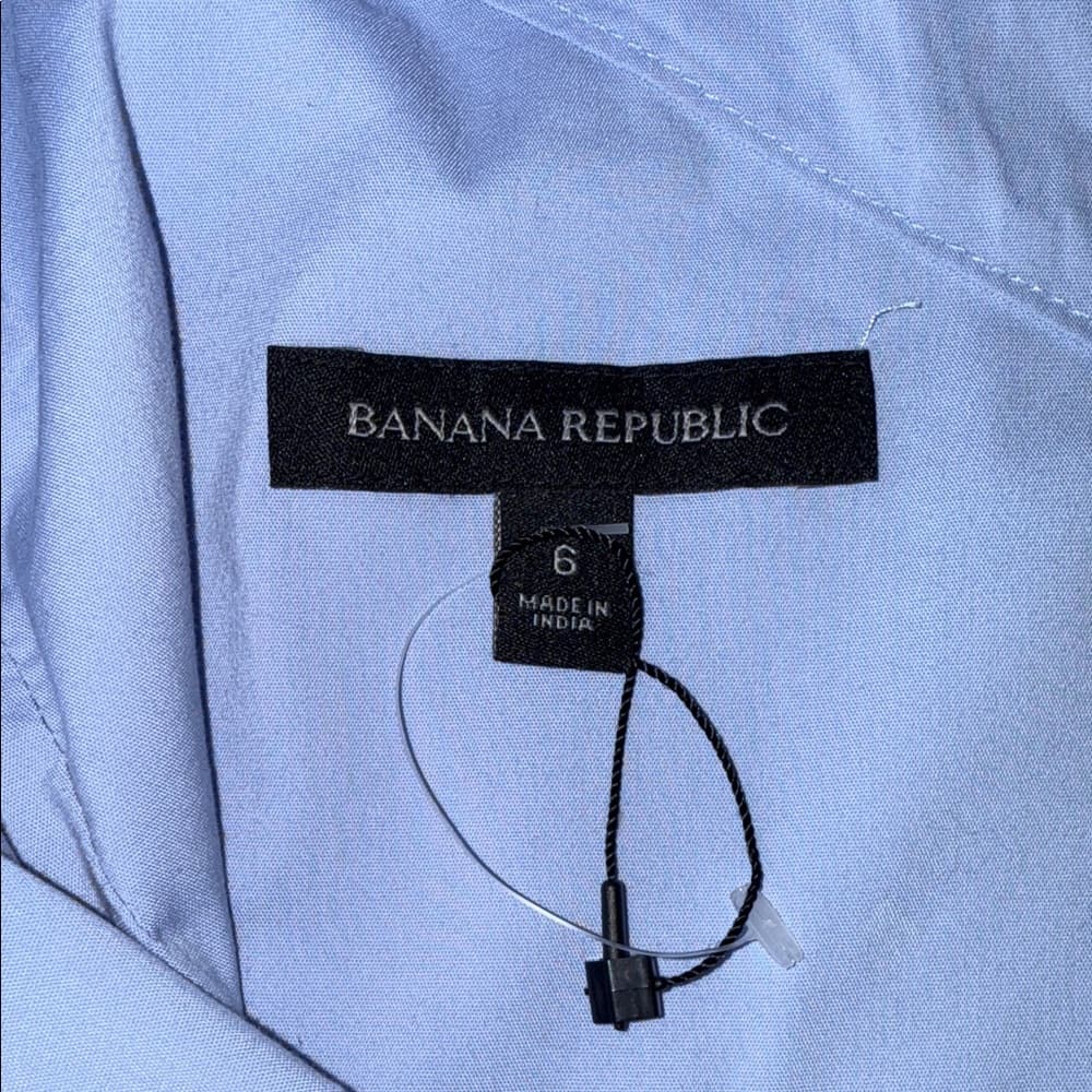 Banana Republic Light Blue Asymmetrical Blouse - Size 6 - Thumbnail 5