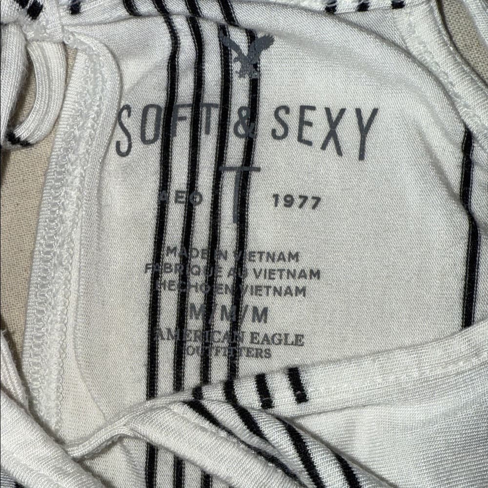 Hollister Black and White Striped Blouse - Thumbnail 4