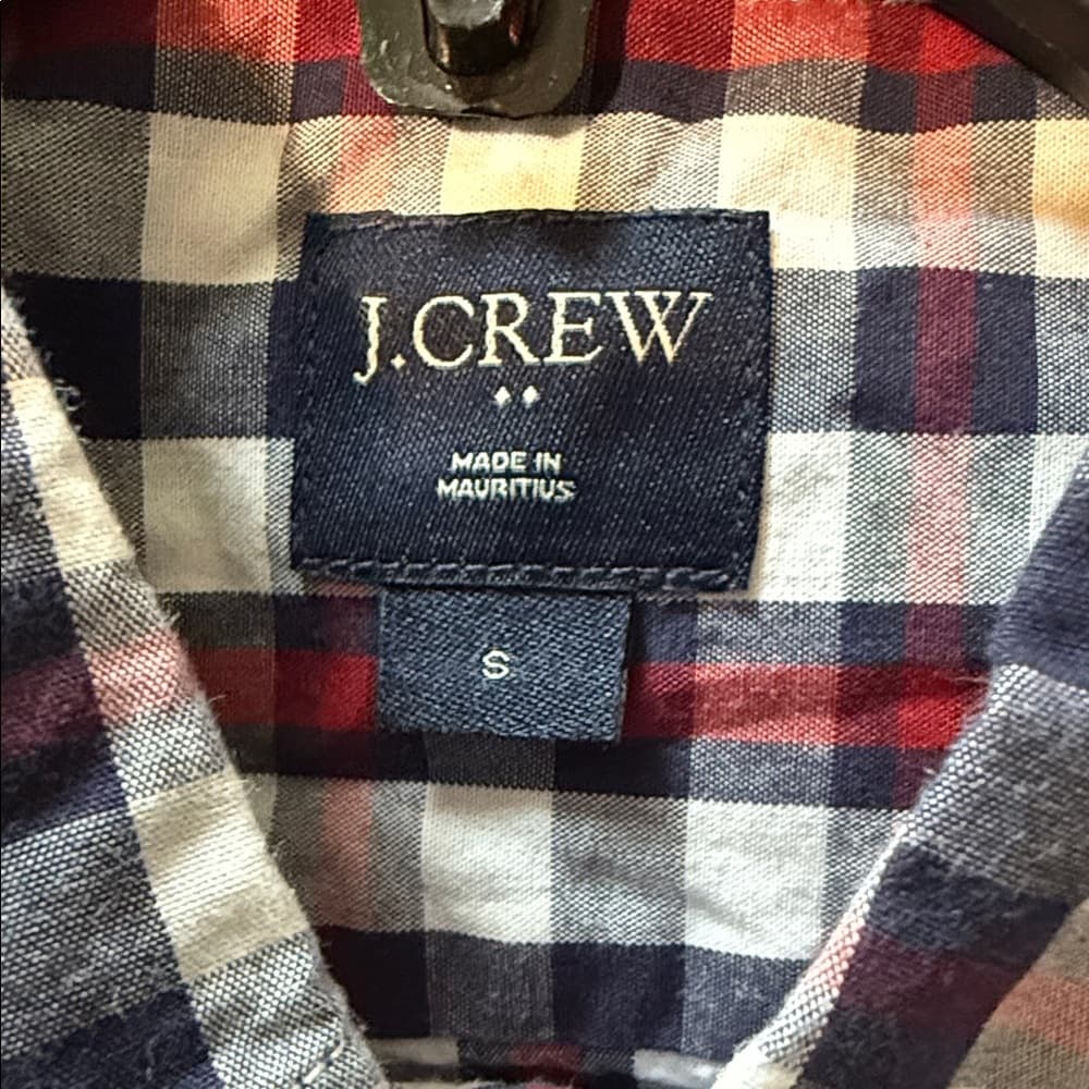J. Crew Men's Plaid Shirt - Red, Blue, and White - Thumbnail 2