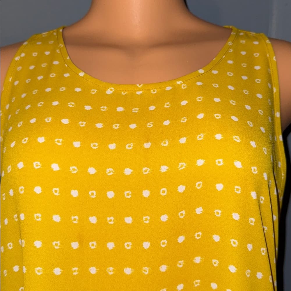 LOFT Yellow Polka Dot Tank Top - Size Medium Petite - Thumbnail 4