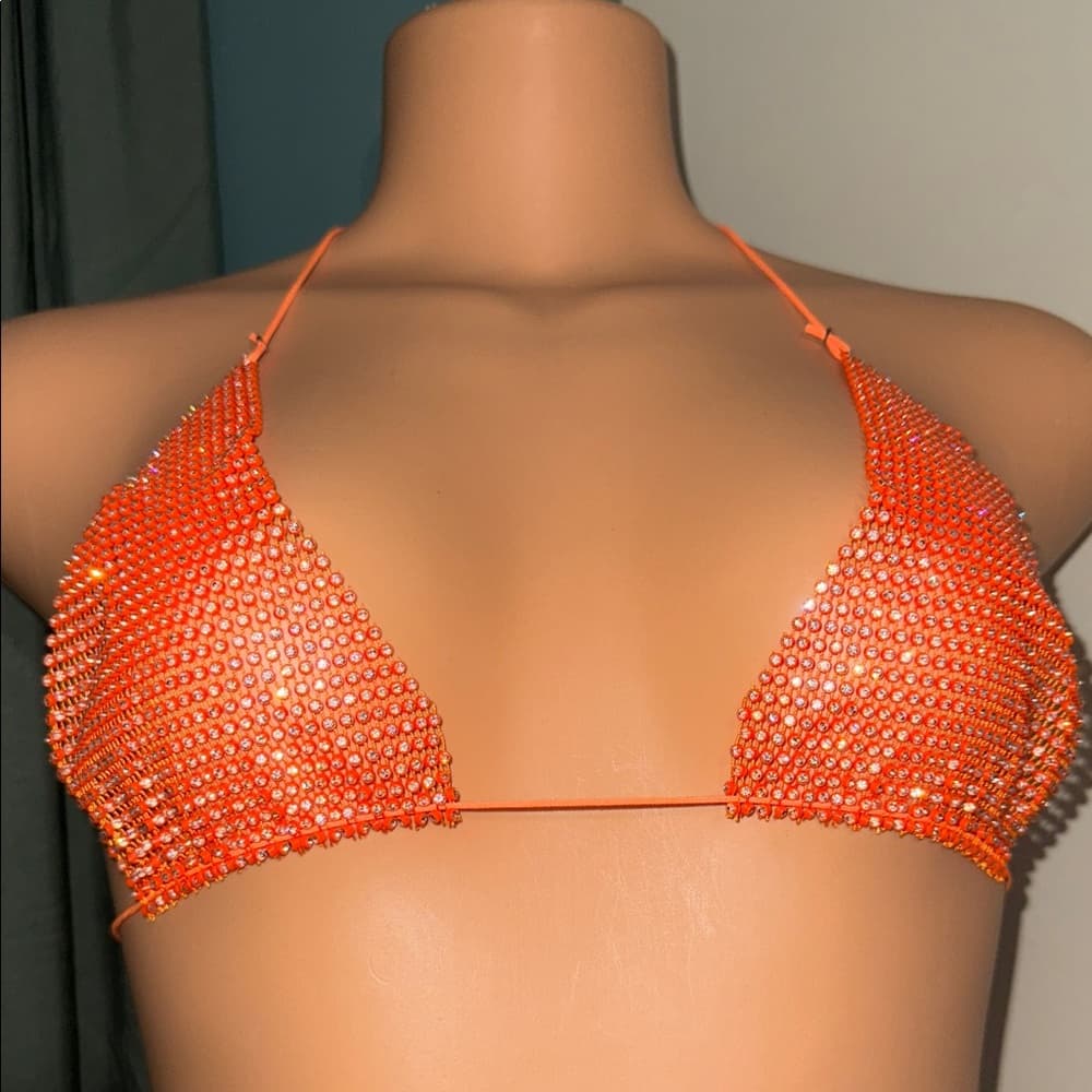 NWOT Sparkling Orange Bikini Set - Thumbnail 2