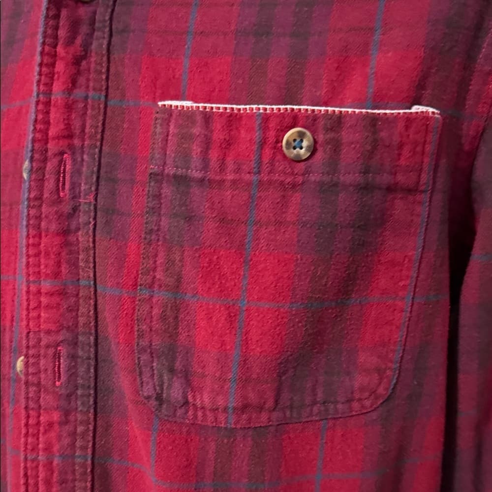 Boston Traders Red Plaid Casual Button Down Shirt - Thumbnail 2