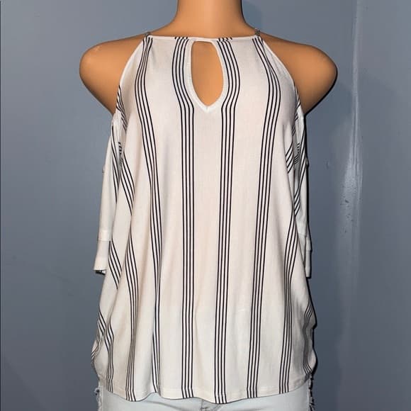 Hollister Black and White Striped Blouse - Thumbnail 6