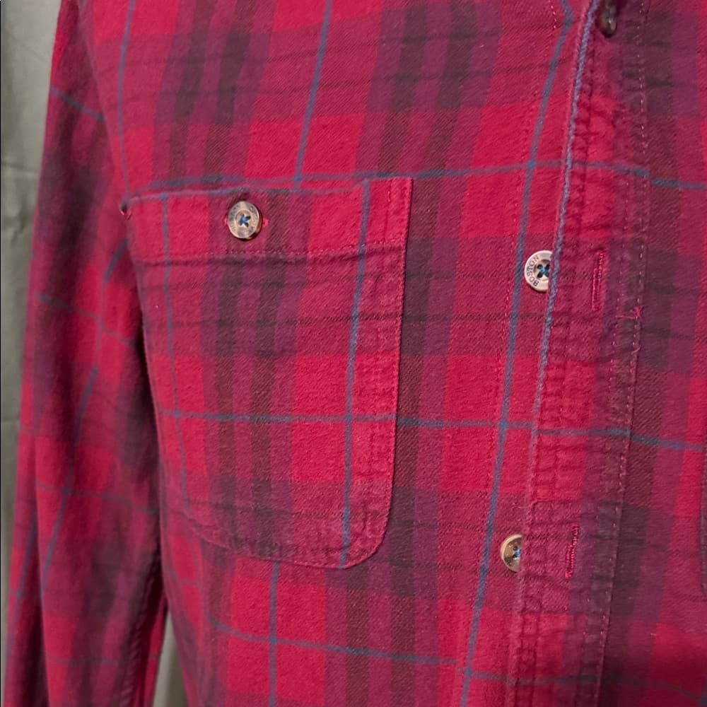 Boston Traders Red Plaid Casual Button Down Shirt