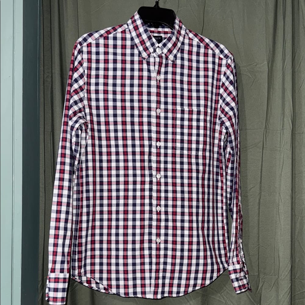 J. Crew Men's Plaid Shirt - Red, Blue, and White - Thumbnail 3