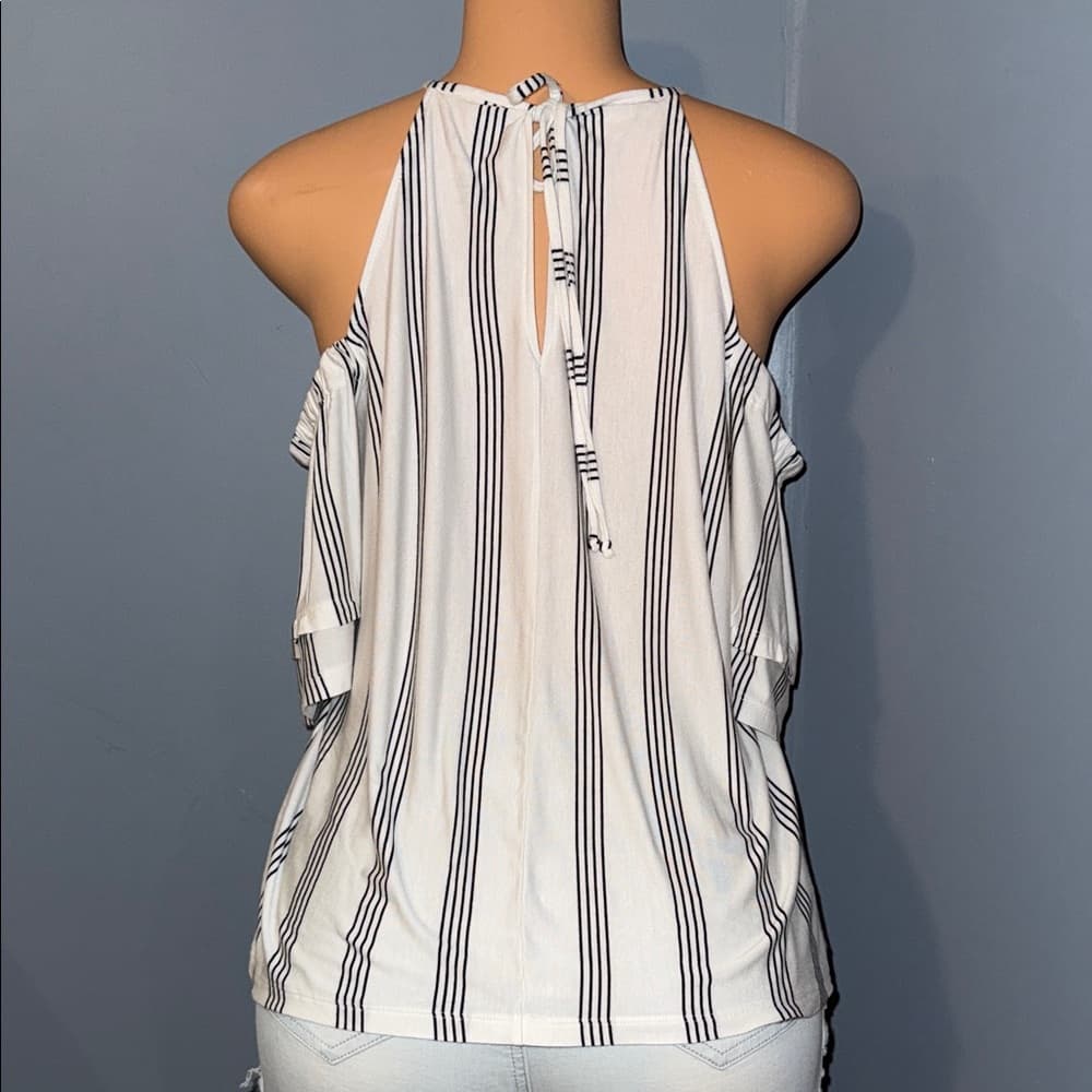 Hollister Black and White Striped Blouse - Thumbnail 3