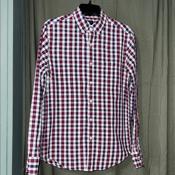 J. Crew Men's Plaid Shirt - Red, Blue, and White - Thumbnail 4