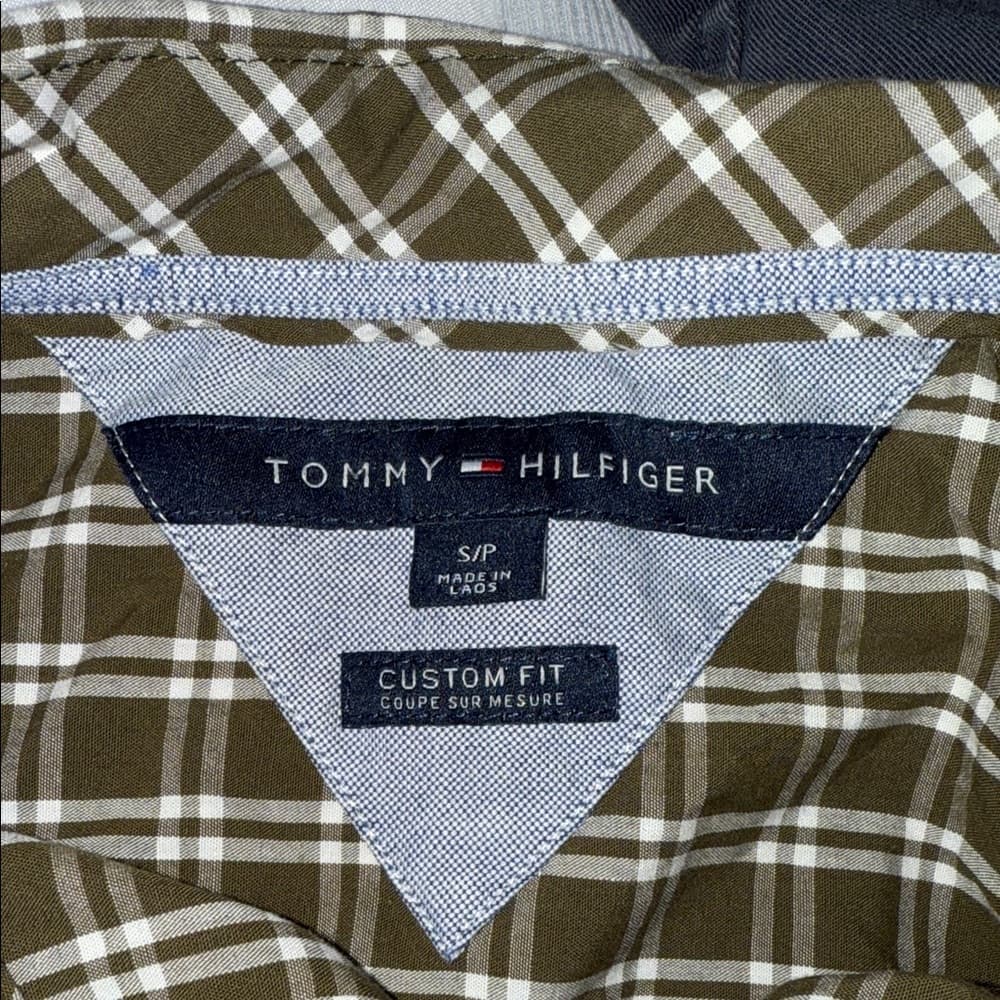 Tommy Hilfiger Olive Green Plaid Shirt - Thumbnail 2