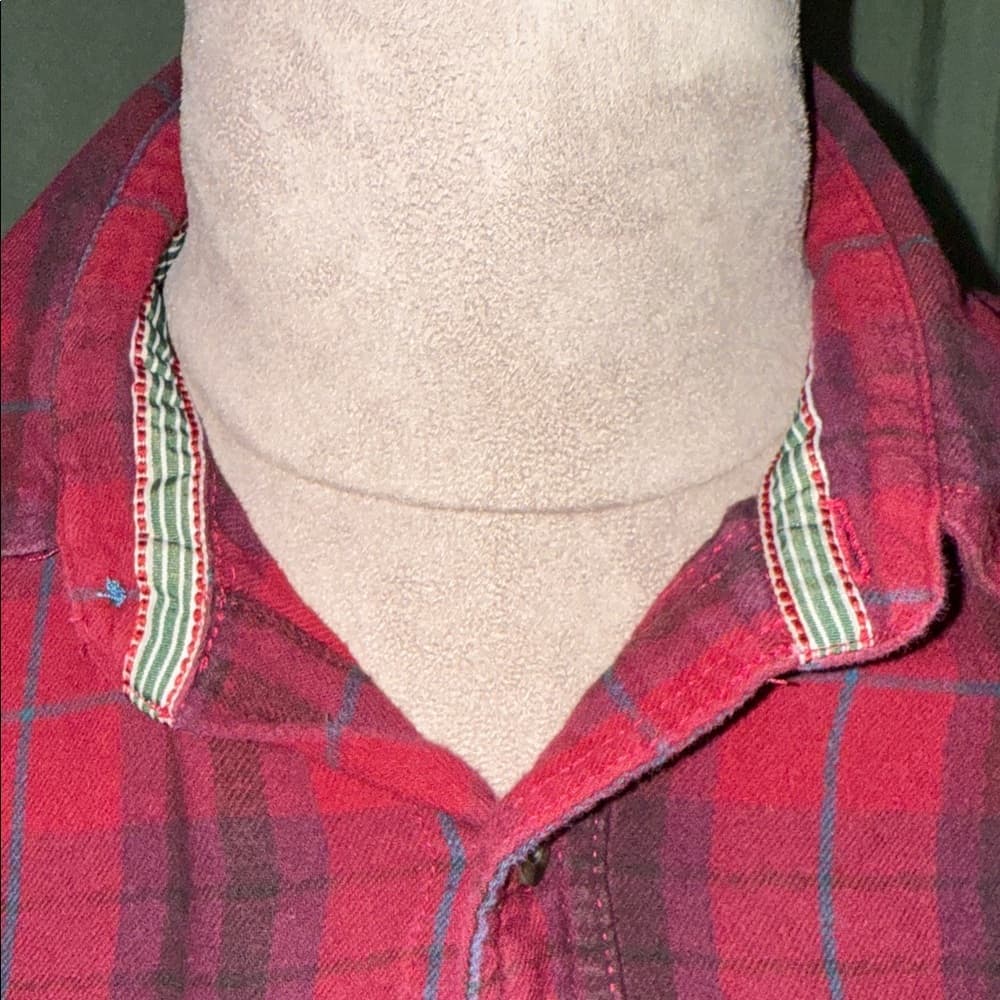 Boston Traders Red Plaid Casual Button Down Shirt - Thumbnail 3